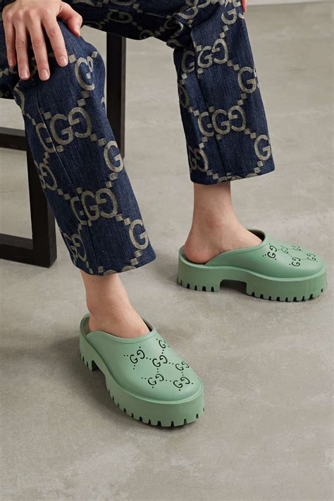 gucci perforated platform|gucci elea platform mules.